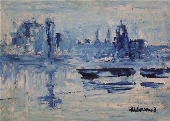 James Lawrence Isherwood (1917-1988) Blackfriars Bridge 10 x 14in., unframed